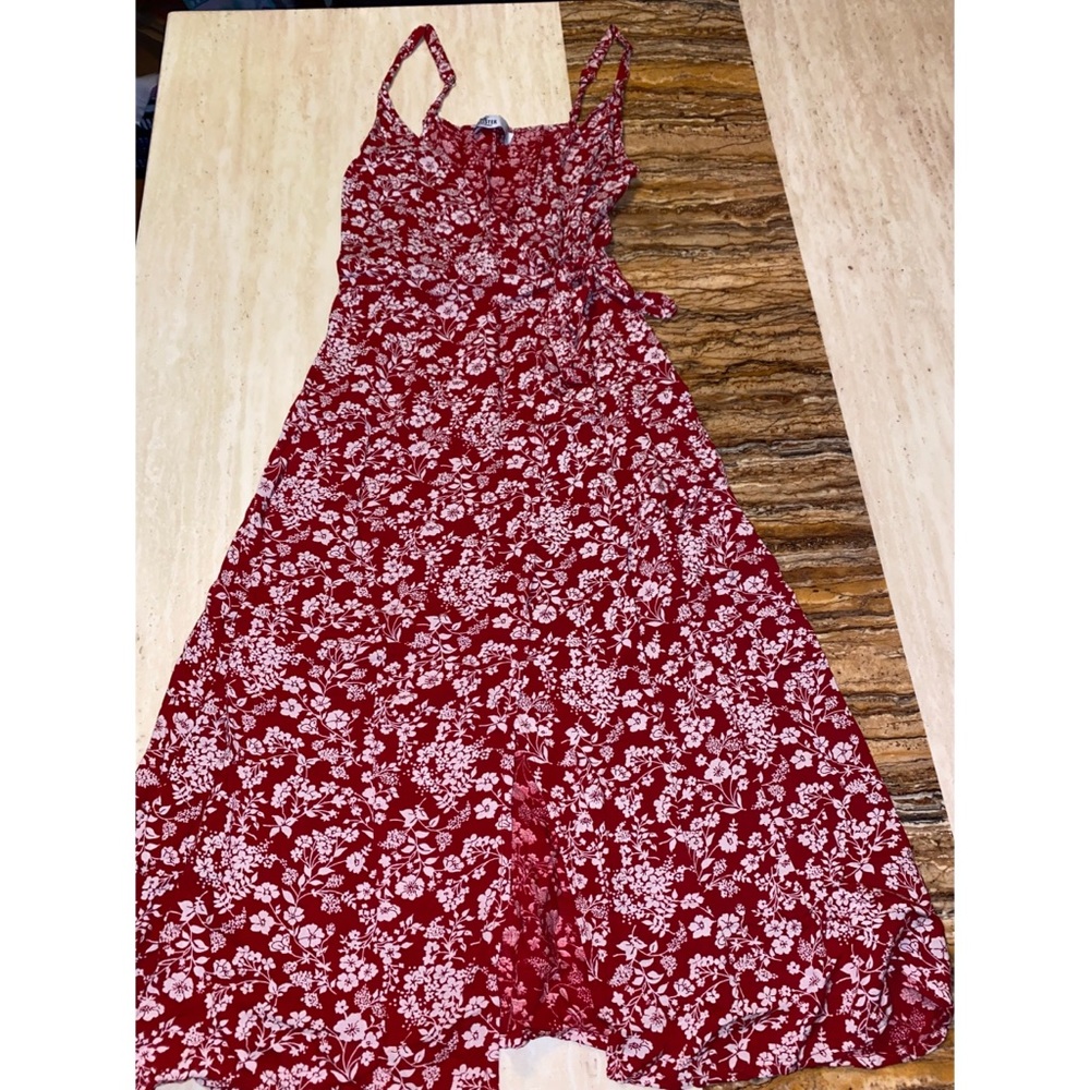 Hollister Red Floral Midi Dress